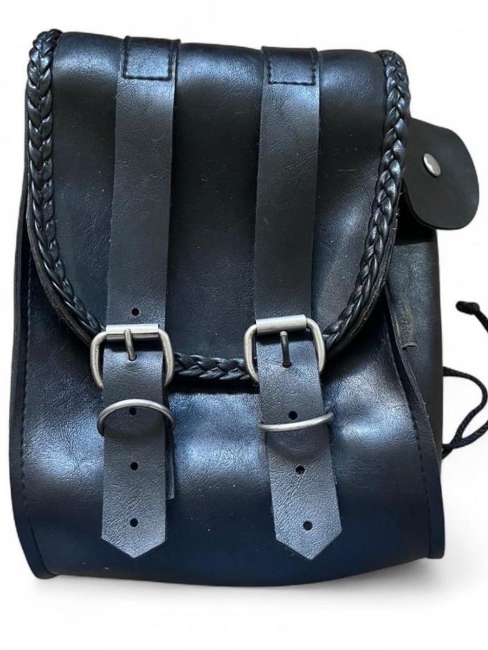 Willie & Max Motorcycle Leather Pouch Belt & Snap Buckle Saddle Bag